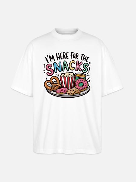 Snacks sind mein Leben - Stanley/Stella Oversized Unisex Bio T-Shirt Blaster 2.0 - Weiß