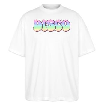 Disco - Stanley/Stella Oversized Unisex Bio T-Shirt Blaster 2.0 - Weiß - Vorne - Alina (178cm) & Michal (187cm)