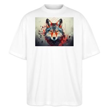 Mystischer Wildgeist: Naturzauber trifft Mode 🐺 - Stanley/Stella Oversized Unisex Bio T-Shirt Blaster 2.0 - Weiß - Vorne - Alina (178cm) & Michal (187cm)