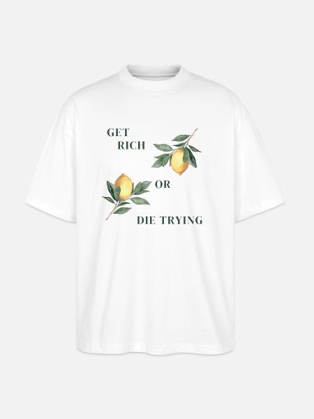 Zitronen Print - Stanley/Stella Oversized Unisex Bio T-Shirt Blaster 2.0 - Weiß