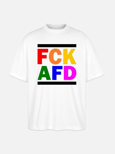 Fck afd - Stanley/Stella Oversized Unisex Bio T-Shirt Blaster 2.0 - Weiß