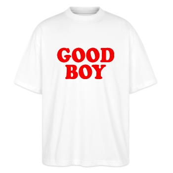 Good boy - Stanley/Stella Oversized Unisex Bio T-Shirt Blaster 2.0 - Weiß - Vorne - Alina (178cm) & Michal (187cm)