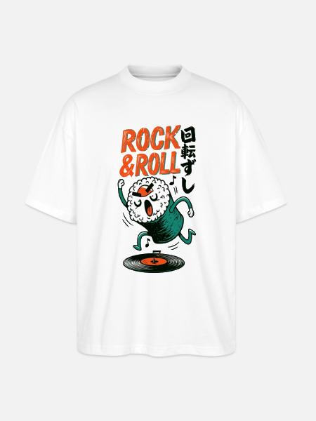 Rock Roll Sushi - Stanley/Stella Oversized Unisex Bio T-Shirt Blaster 2.0 - Weiß