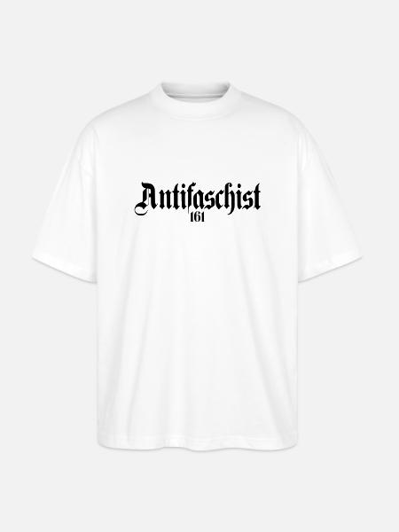 Antifaschist - Stanley/Stella Oversized Unisex Bio T-Shirt Blaster 2.0 - Weiß