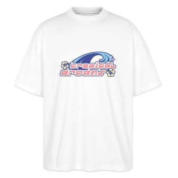 Tropical dreams - Stanley/Stella Oversized Unisex Bio T-Shirt Blaster 2.0 - Weiß - Vorne - Alina (178cm) & Michal (187cm)