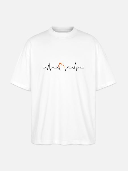 Kaninchen EKG - Stanley/Stella Oversized Unisex Bio T-Shirt Blaster 2.0 - Weiß