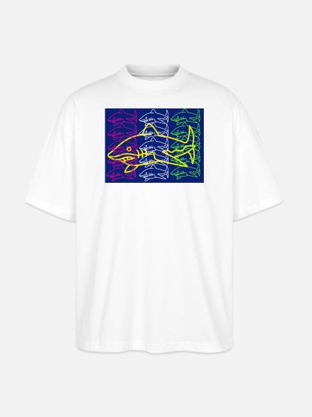 Sharks - Stanley/Stella Oversized Unisex Bio T-Shirt Blaster 2.0 - Weiß