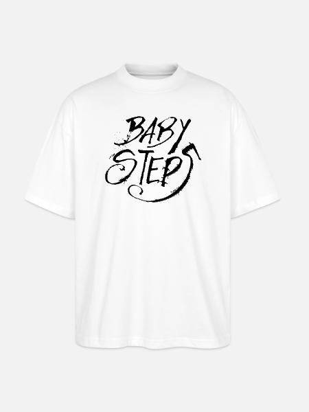 Baby Steps schwarz - Stanley/Stella Oversized Unisex Bio T-Shirt Blaster 2.0 - Weiß