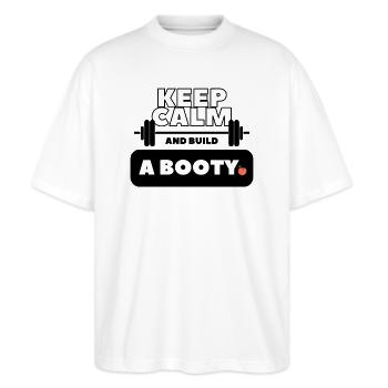 Bewahren Sie Ruhe und bauen Sie eine Beute auf - Stanley/Stella Oversized Unisex Bio T-Shirt Blaster 2.0 - Weiß - Vorne - Alina (178cm) & Michal (187cm)