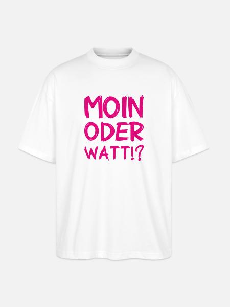 Moin oder Watt? - Stanley/Stella Oversized Unisex Bio T-Shirt Blaster 2.0 - Weiß