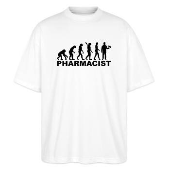 Apotheker - Stanley/Stella Oversized Unisex Bio T-Shirt Blaster 2.0 - Weiß - Vorne - Alina (178cm) & Michal (187cm)