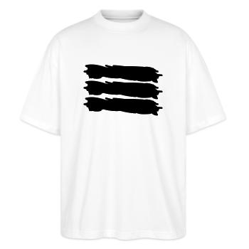 deutschland - Stanley/Stella Oversized Unisex Bio T-Shirt Blaster 2.0 - Weiß - Vorne - Alina (178cm) & Michal (187cm)