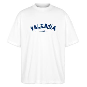 Valencia - Espana - Spain - Spanien - Stanley/Stella Oversized Unisex Bio T-Shirt Blaster 2.0 - Weiß - Vorne - Alina (178cm) & Michal (187cm)