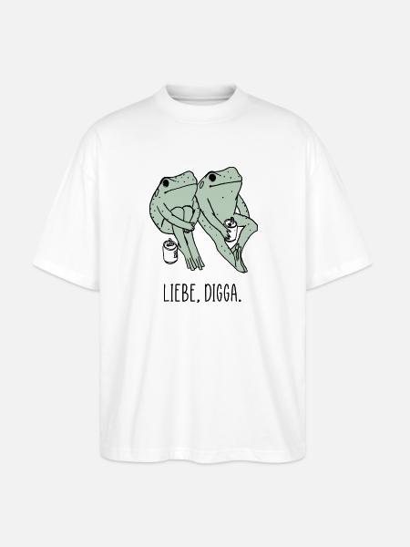 Liebe Digga hipster Frösche - Stanley/Stella Oversized Unisex Bio T-Shirt Blaster 2.0 - Weiß