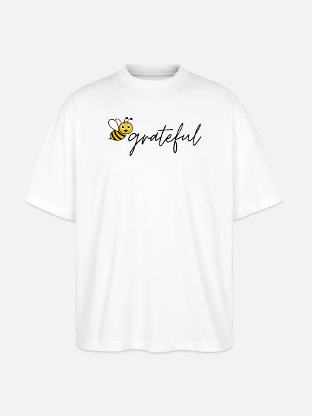 BE GRATEFUL - Stanley/Stella Oversized Unisex Bio T-Shirt Blaster 2.0 - Weiß
