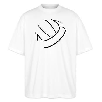 Volleyball Ball - Stanley/Stella Oversized Unisex Bio T-Shirt Blaster 2.0 - Weiß - Vorne - Alina (178cm) & Michal (187cm)