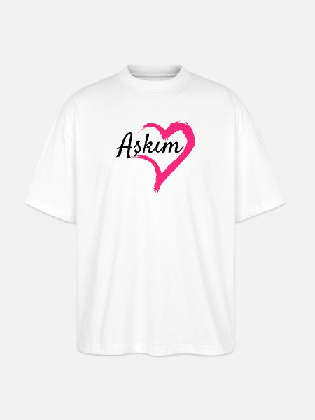 Askim Wort Türkisch Geschenkidee Liebe - Stanley/Stella Oversized Unisex Bio T-Shirt Blaster 2.0 - Weiß