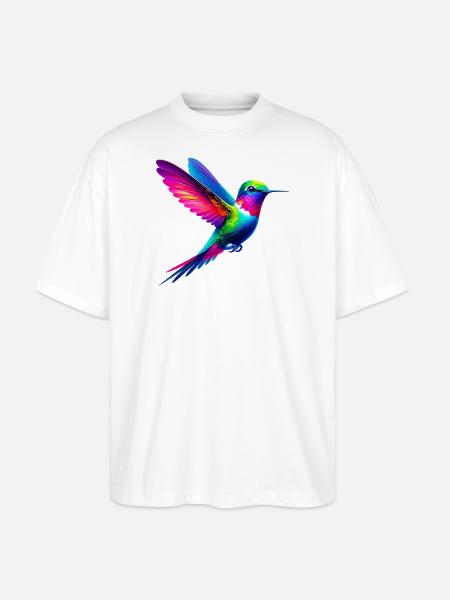 Kolibri - Stanley/Stella Oversized Unisex Bio T-Shirt Blaster 2.0 - Weiß