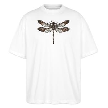 Libelle - Stanley/Stella Oversized Unisex Bio T-Shirt Blaster 2.0 - Weiß - Vorne - Alina (178cm) & Michal (187cm)