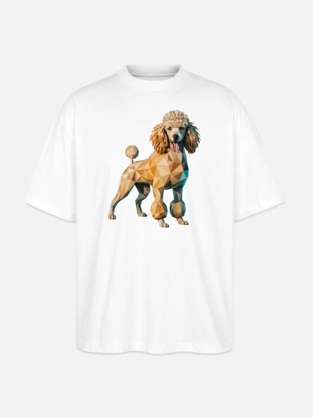 Pudel - Cooles Low Poly Logo - Stanley/Stella Oversized Unisex Bio T-Shirt Blaster 2.0 - Weiß