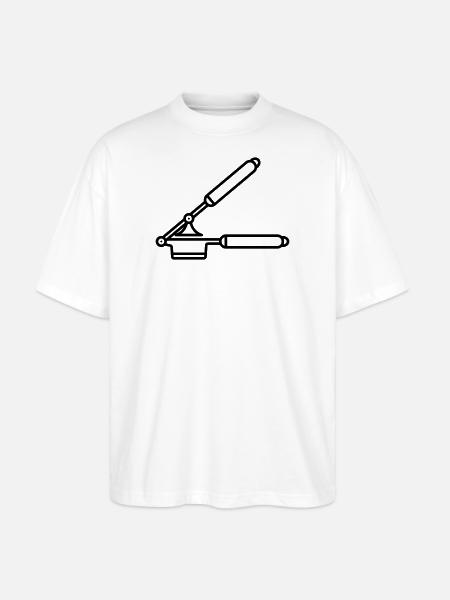 Knoblauch Presse oder Spätzle Presse - Stanley/Stella Oversized Unisex Bio T-Shirt Blaster 2.0 - Weiß