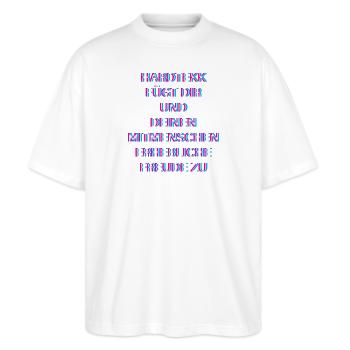 Hardtekk Tekk - Stanley/Stella Oversized Unisex Bio T-Shirt Blaster 2.0 - Weiß - Vorne - Alina (178cm) & Michal (187cm)