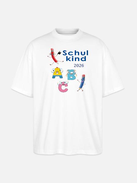 ABC Schuldkind 2026 - Stanley/Stella Oversized Unisex Bio T-Shirt Blaster 2.0 - Weiß