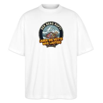 Der Berg Ruft - Apres Ski Party - Ski Outfit  - Stanley/Stella Oversized Unisex Bio T-Shirt Blaster 2.0 - Weiß - Vorne - Alina (178cm) & Michal (187cm)