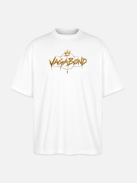 Vagabond Gold Graffiti Logo - Stanley/Stella Oversized Unisex Bio T-Shirt Blaster 2.0 - Weiß