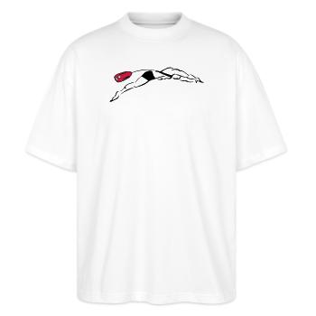 Rettungsschwimmer Tauch - Stanley/Stella Oversized Unisex Bio T-Shirt Blaster 2.0 - Weiß - Vorne - Alina (178cm) & Michal (187cm)