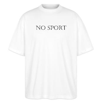 no sport - Stanley/Stella Oversized Unisex Bio T-Shirt Blaster 2.0 - Weiß - Vorne - Alina (178cm) & Michal (187cm)
