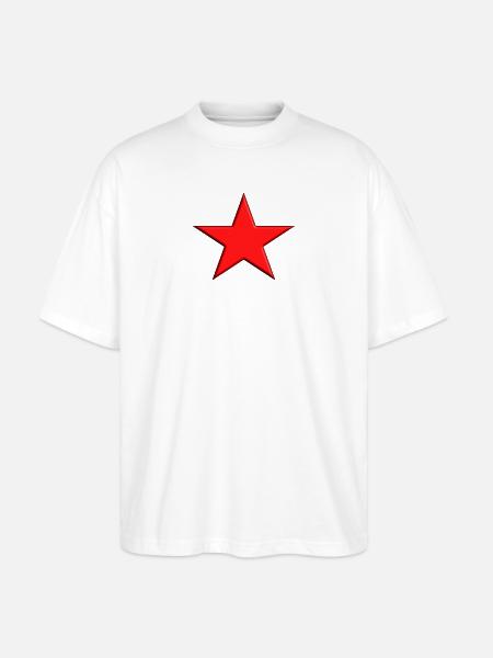Roter Stern - Stanley/Stella Oversized Unisex Bio T-Shirt Blaster 2.0 - Weiß