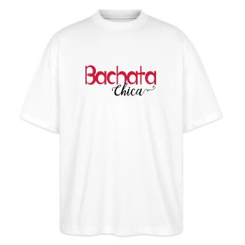 Bachata Chica - Dance Shirt - Stanley/Stella Oversized Unisex Bio T-Shirt Blaster 2.0 - Weiß - Vorne - Alina (178cm) & Michal (187cm)