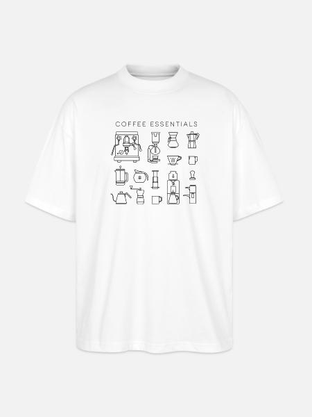 Hipster Coffee Essentials - Stanley/Stella Oversized Unisex Bio T-Shirt Blaster 2.0 - Weiß