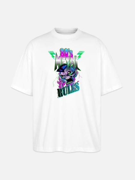 80er Jahre - Stanley/Stella Oversized Unisex Bio T-Shirt Blaster 2.0 - Weiß