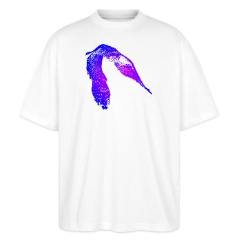 Eule - Stanley/Stella Oversized Unisex Bio T-Shirt Blaster 2.0 - Weiß - Vorne - Alina (178cm) & Michal (187cm)