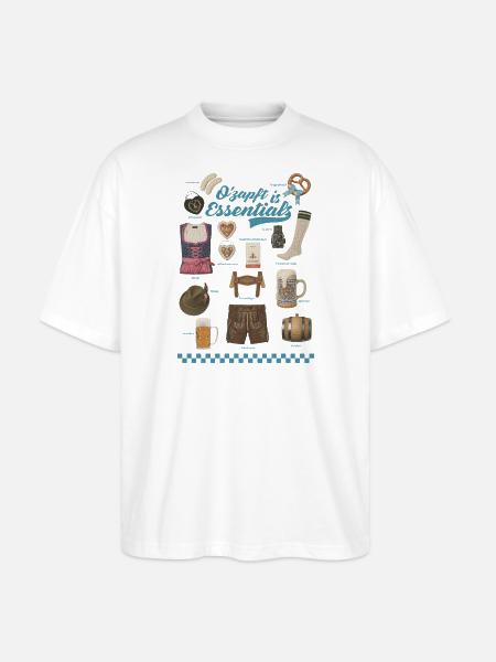 Traditionelle Bierfest-Motive auf Kleidung - Stanley/Stella Oversized Unisex Bio T-Shirt Blaster 2.0 - Weiß