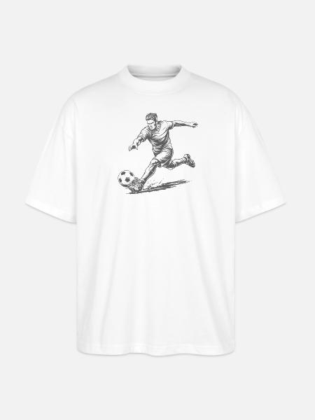 Dynamischer Fußballer im Comic Stil - Stanley/Stella Oversized Unisex Bio T-Shirt Blaster 2.0 - Weiß