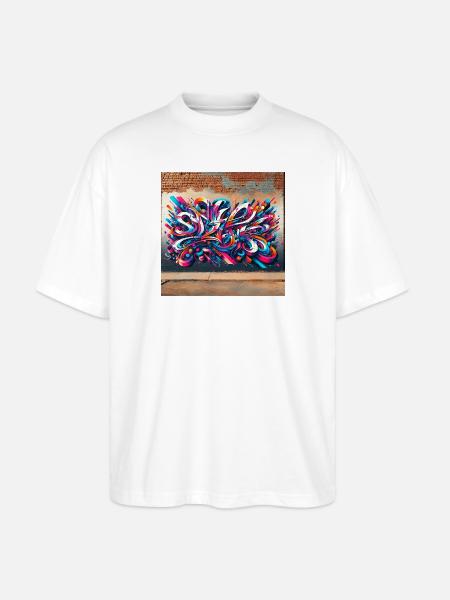 Graffiti Schrift - Stanley/Stella Oversized Unisex Bio T-Shirt Blaster 2.0 - Weiß