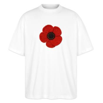 Blumen - Stanley/Stella Oversized Unisex Bio T-Shirt Blaster 2.0 - Weiß - Vorne - Alina (178cm) & Michal (187cm)