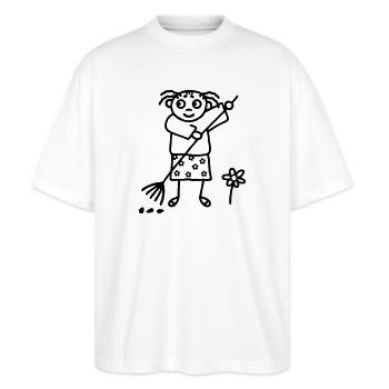 Gartenarbeit Gärtnerin - Stanley/Stella Oversized Unisex Bio T-Shirt Blaster 2.0 - Weiß - Vorne - Alina (178cm) & Michal (187cm)