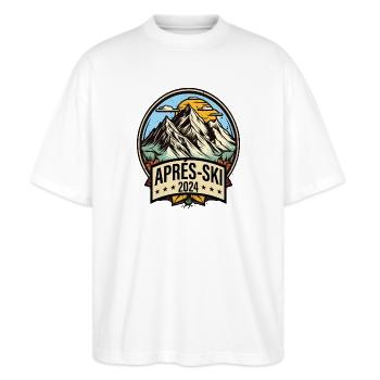 apres ski - Stanley/Stella Oversized Unisex Bio T-Shirt Blaster 2.0 - Weiß - Vorne - Alina (178cm) & Michal (187cm)