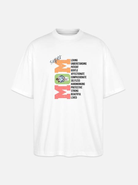Super MAM Liebevolles Geschenk - Stanley/Stella Oversized Unisex Bio T-Shirt Blaster 2.0 - Weiß