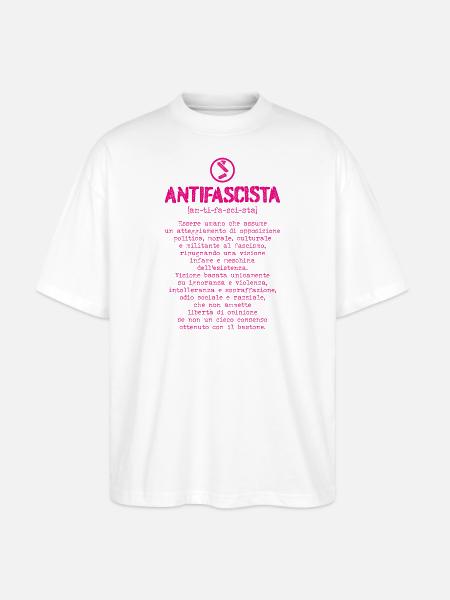 Antifaschistische Definition - Stanley/Stella Oversized Unisex Bio T-Shirt Blaster 2.0 - Weiß