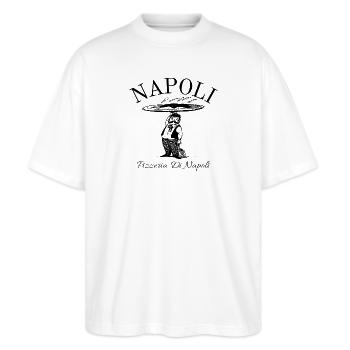 Neapel - Napoli - Pizza - Italien - Italy - Stanley/Stella Oversized Unisex Bio T-Shirt Blaster 2.0 - Weiß - Vorne - Alina (178cm) & Michal (187cm)