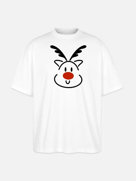 Rentier - Stanley/Stella Oversized Unisex Bio T-Shirt Blaster 2.0 - Weiß