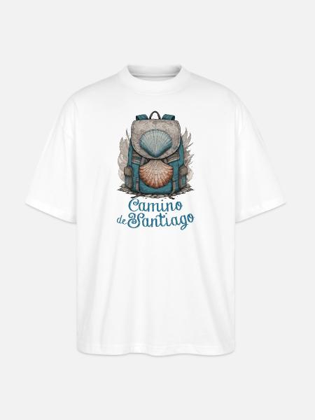Jakobsweg, Pilger, Jakobsweg - Stanley/Stella Oversized Unisex Bio T-Shirt Blaster 2.0 - Weiß