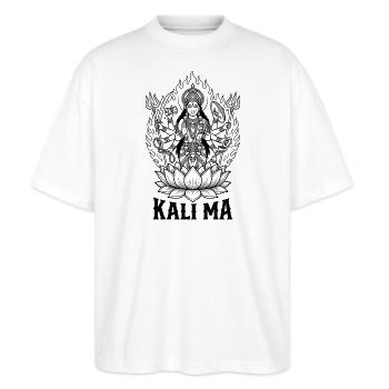 Hindu Göttin Kali Maa - Stanley/Stella Oversized Unisex Bio T-Shirt Blaster 2.0 - Weiß - Vorne - Alina (178cm) & Michal (187cm)