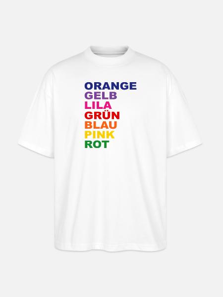 Regenbogen T-Shirt - Stanley/Stella Oversized Unisex Bio T-Shirt Blaster 2.0 - Weiß