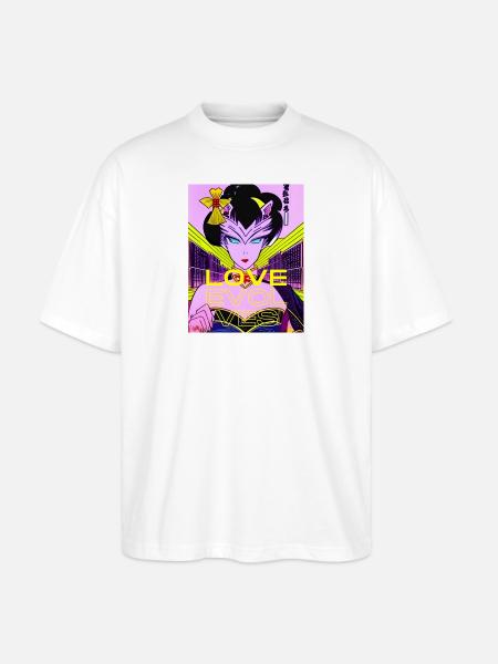 Love Evolves - Geisha - Stanley/Stella Oversized Unisex Bio T-Shirt Blaster 2.0 - Weiß